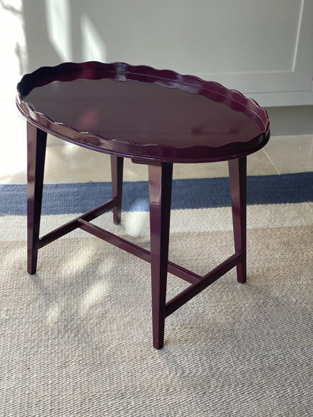 Small Edwardian Painted Table with Scallop Edge