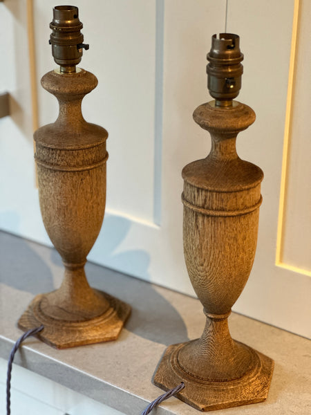 Pair of Charming Oak table Lamps