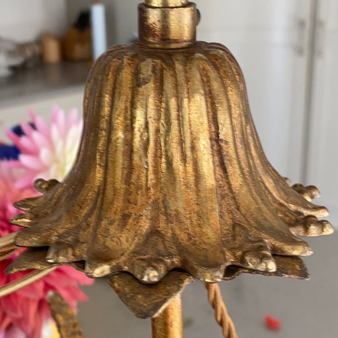 Lovely Floral Vintage Toleware Chandelier