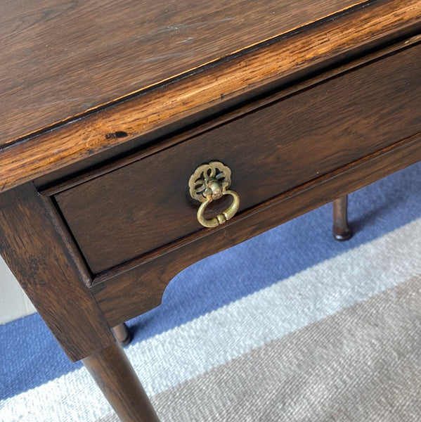 Oak Table with Pad Feet and Drawer