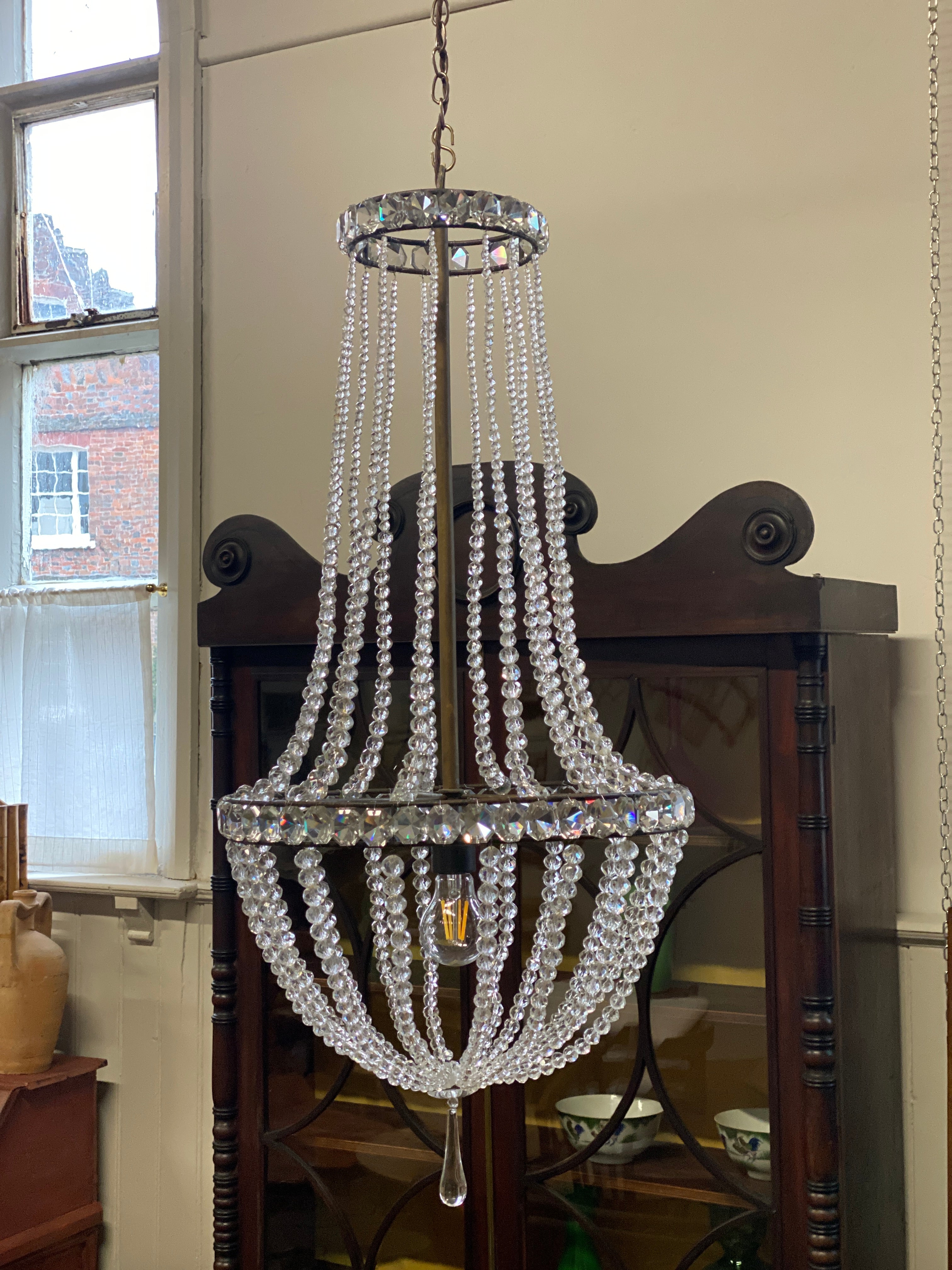 French Antique Basket Chandelier