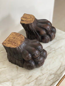 Decorative wooden lion feet