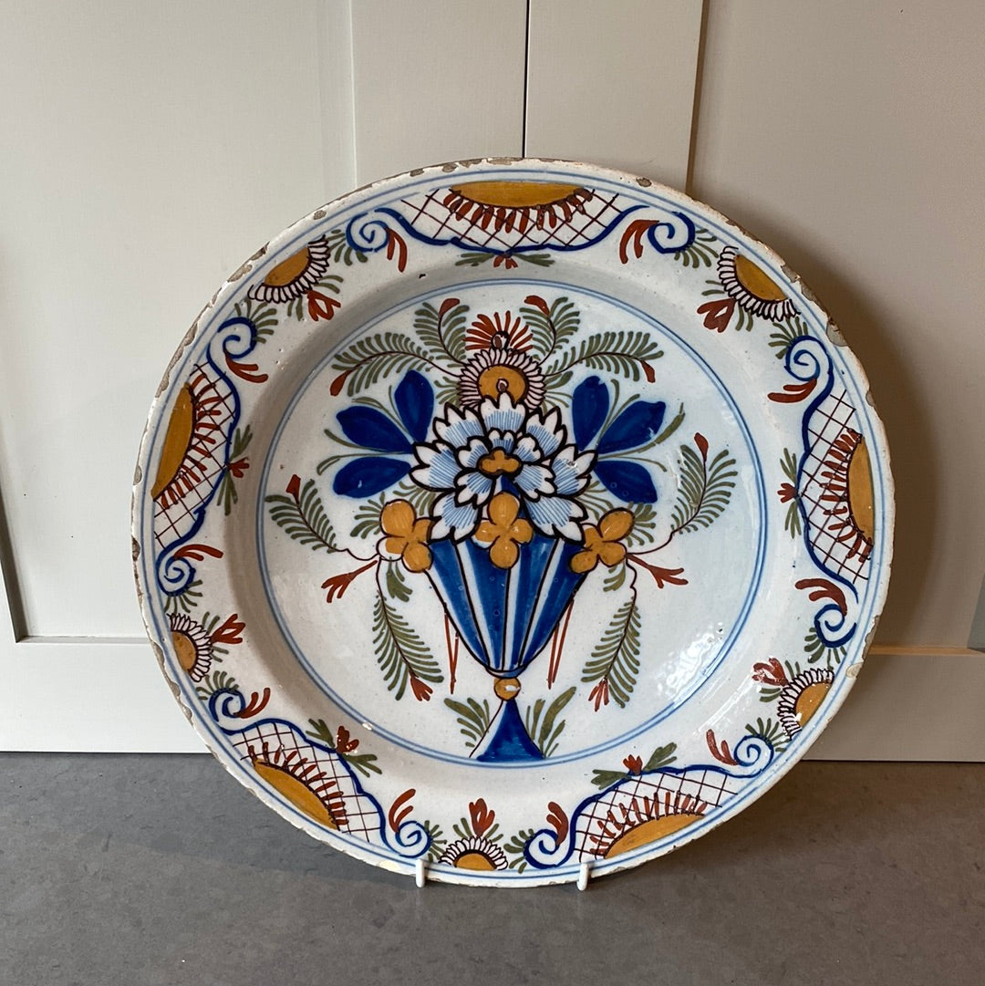 18th Century Polychrome Delft Charger