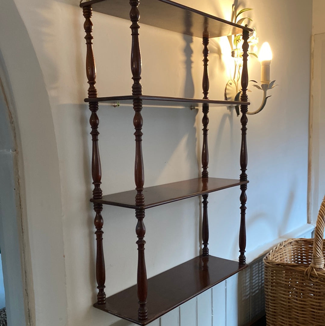 French Mahogany Hanging Shelf