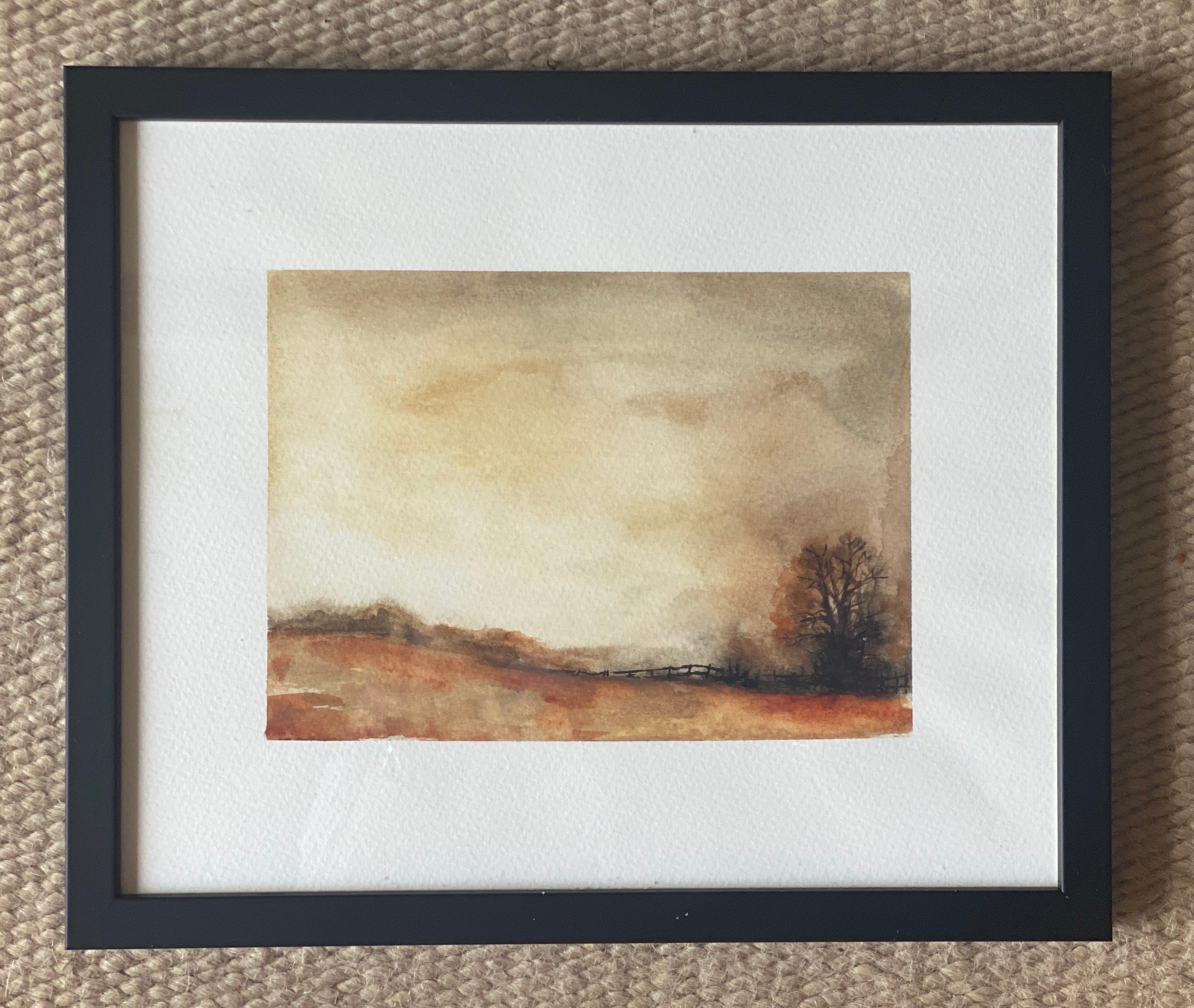 Original Framed Landscape Watercolour - Valley