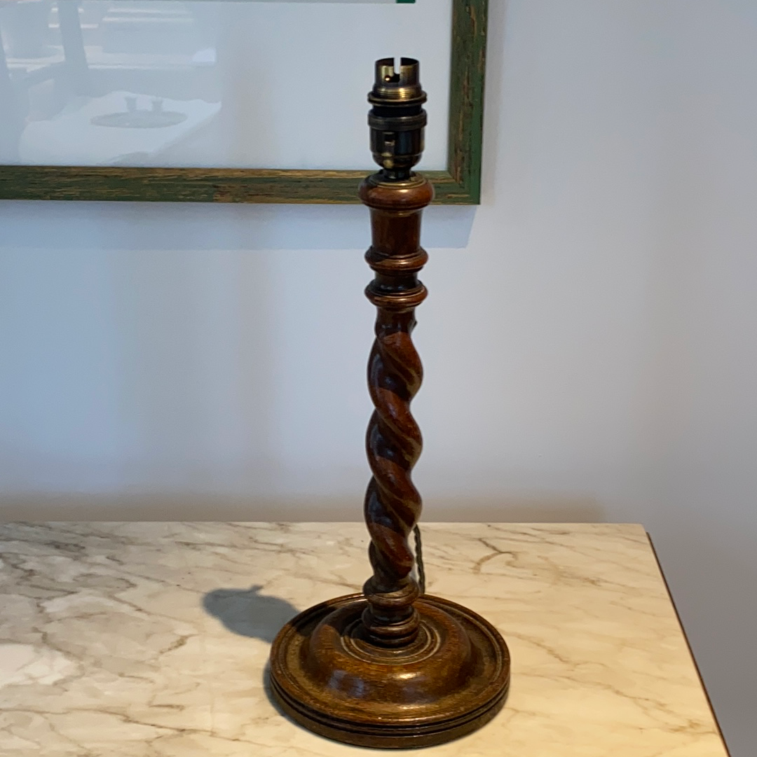 Wooden Barley twist lamp