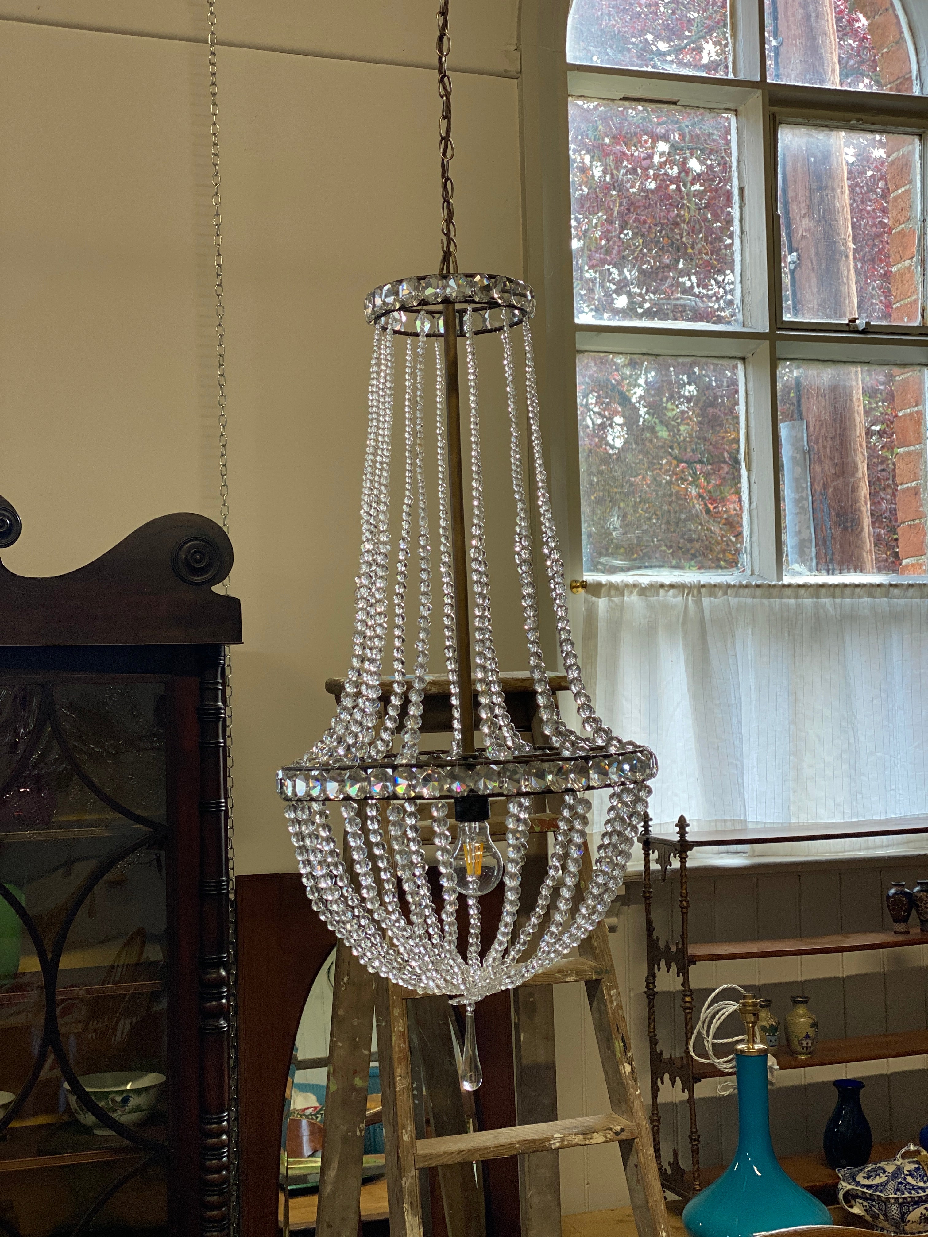 French Antique Basket Chandelier