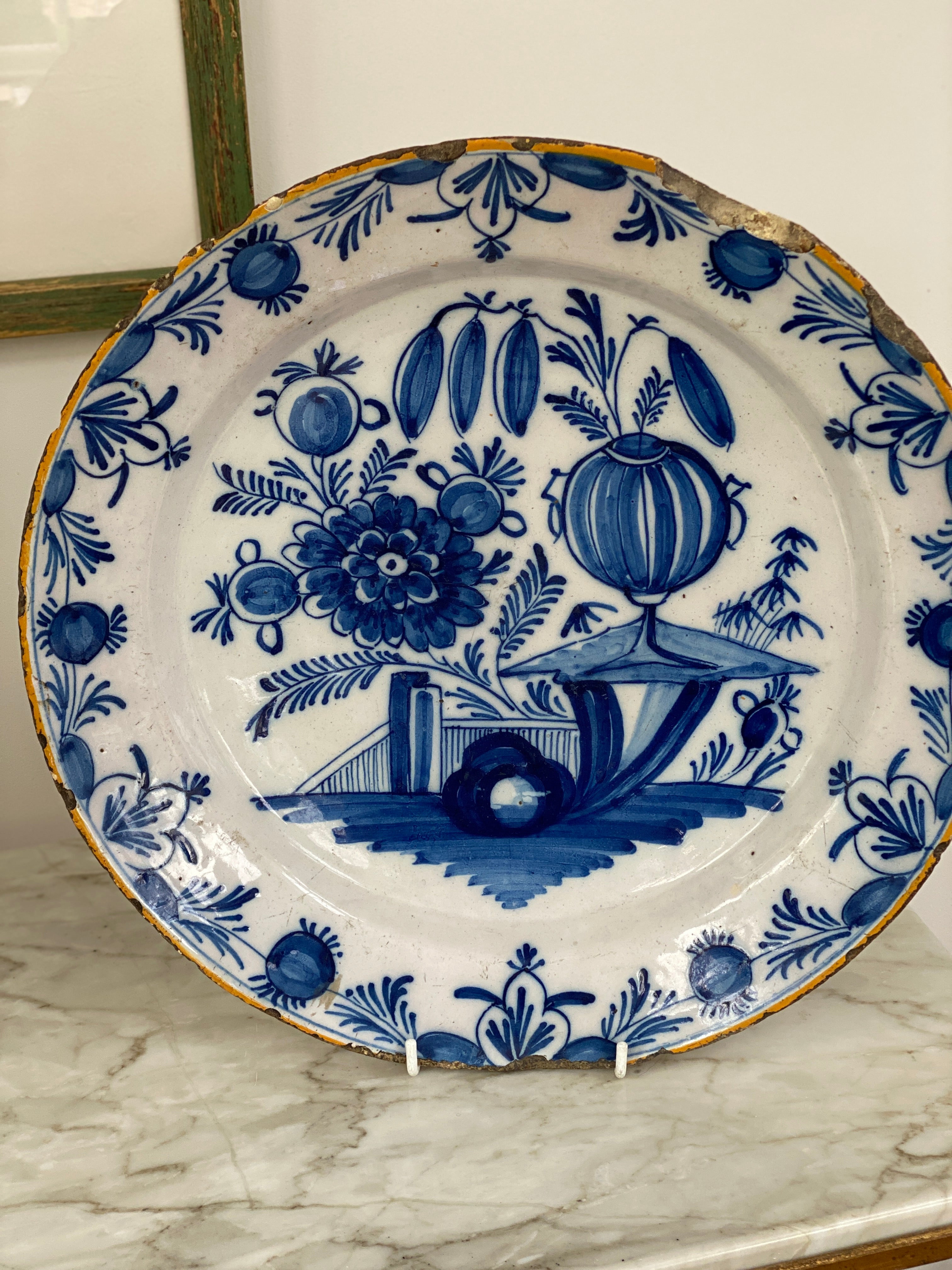 18th Century Blue and White Delft Charger