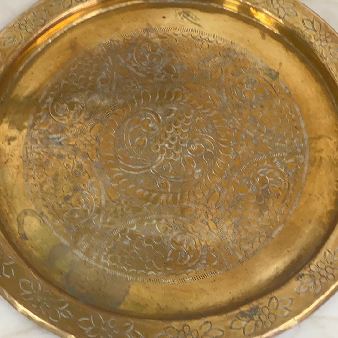 Pretty pair of small Vintage brass trays