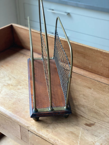Brass and wooden Magazine or Music Rack