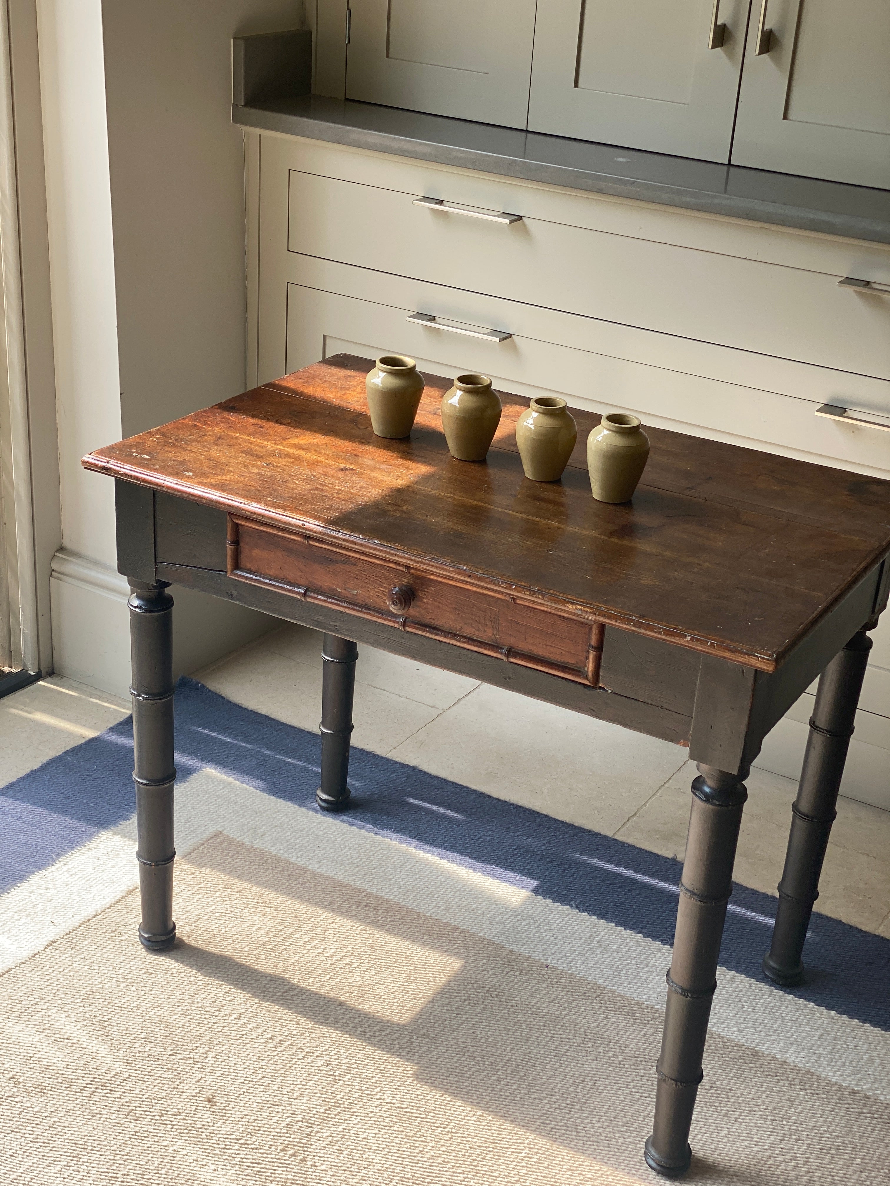 Lovely French Side Table with Ebonised faux bamboo legs