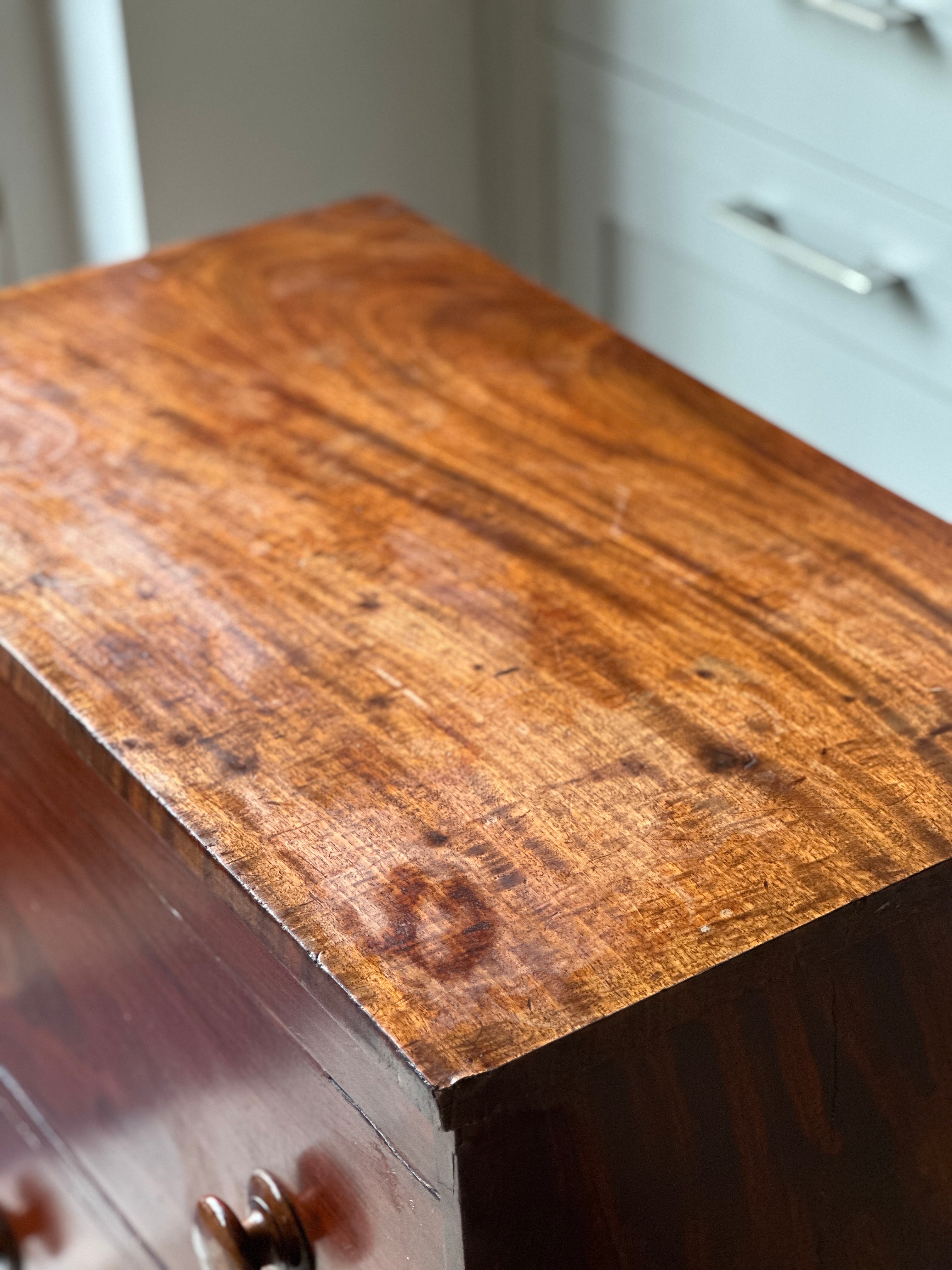 Small Mahogany Chest with Deep Drawers