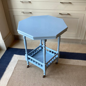 Aesthetic Movement Side Table in Glossy Blue