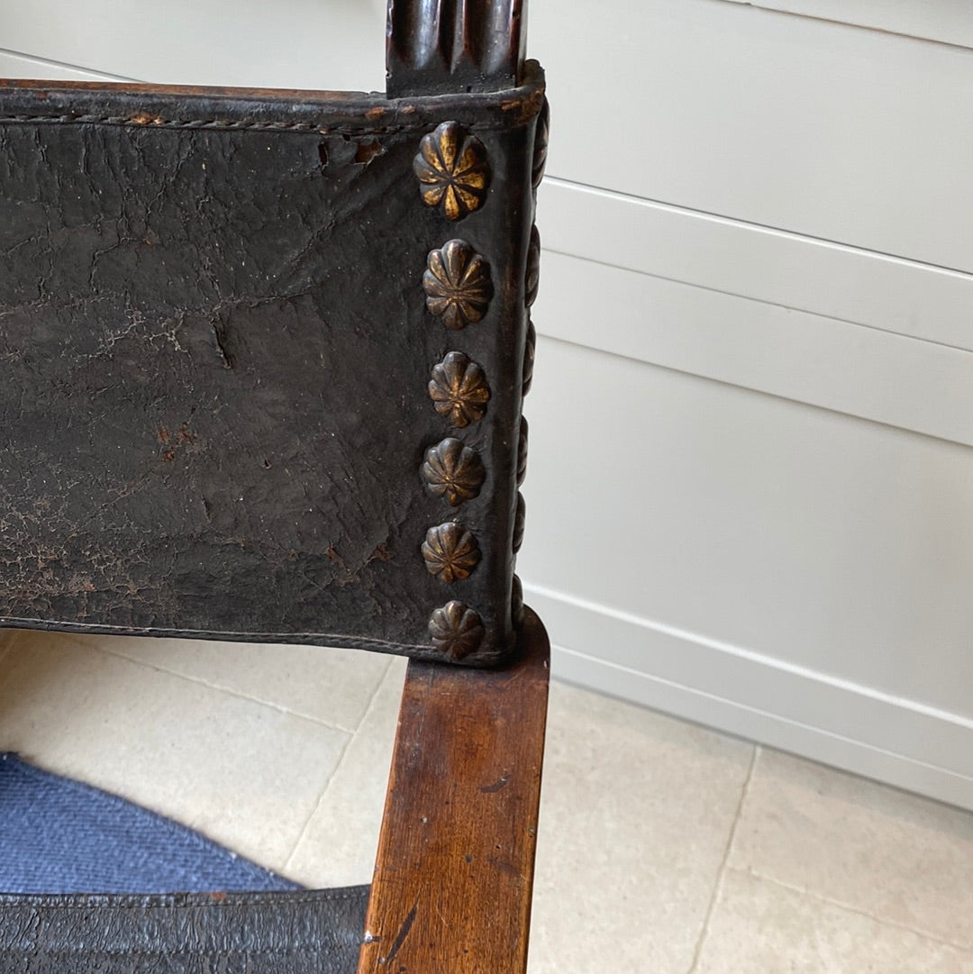 19th Century Spanish Leather Chair