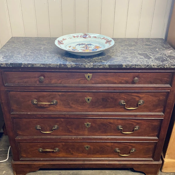 Lovely Small French Commode with Dappled Grey Marble Top