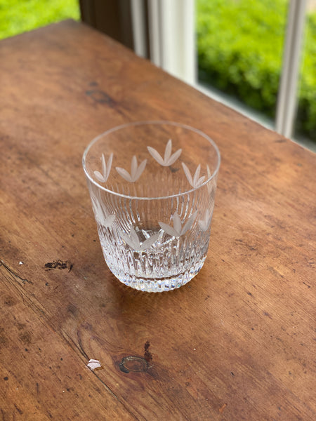 Small cut glass flower vase