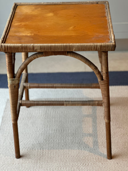 Vintage Wicker Side Table