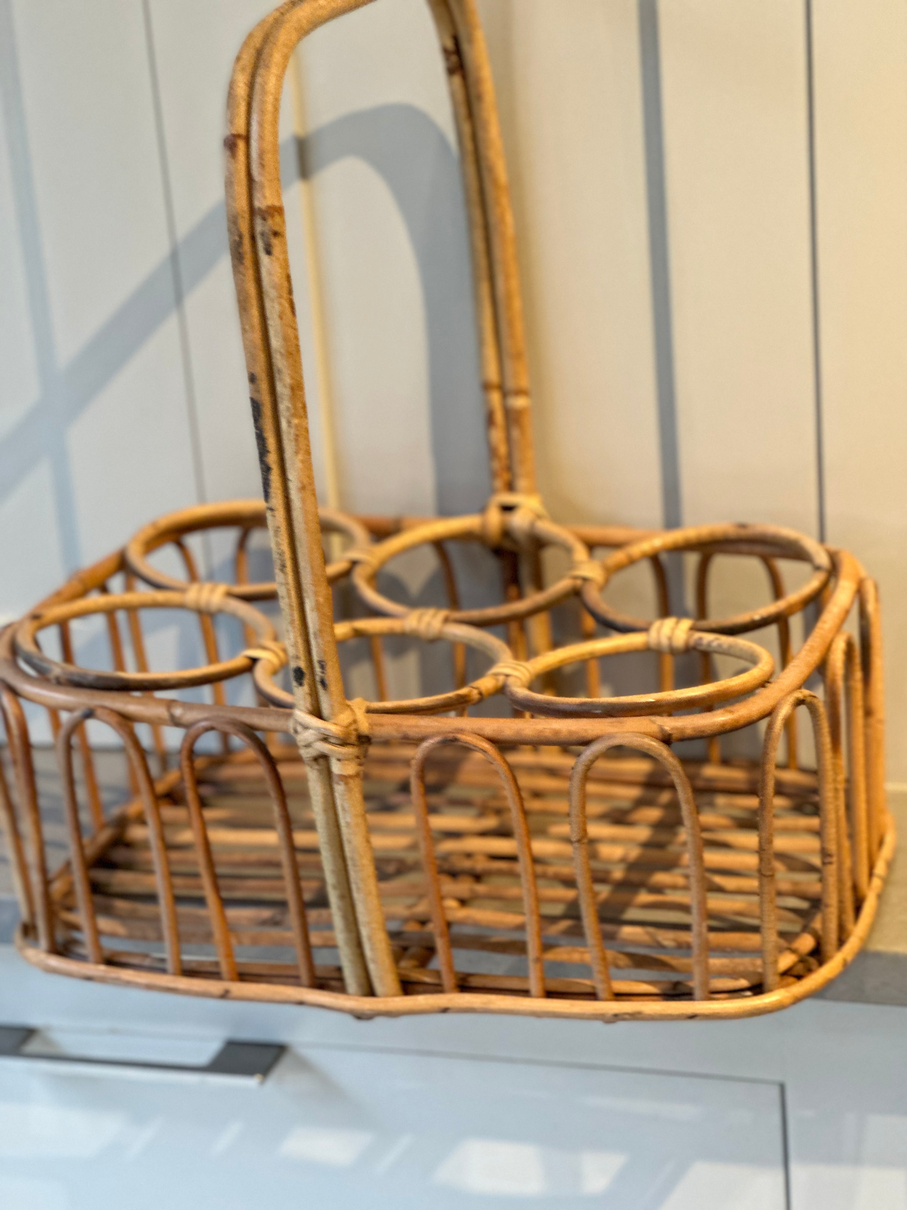 Vintage Cane Bottle Carrier