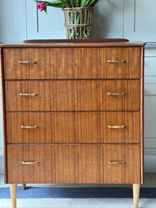 Tall Teak Chest of Drawers by Lebus Link