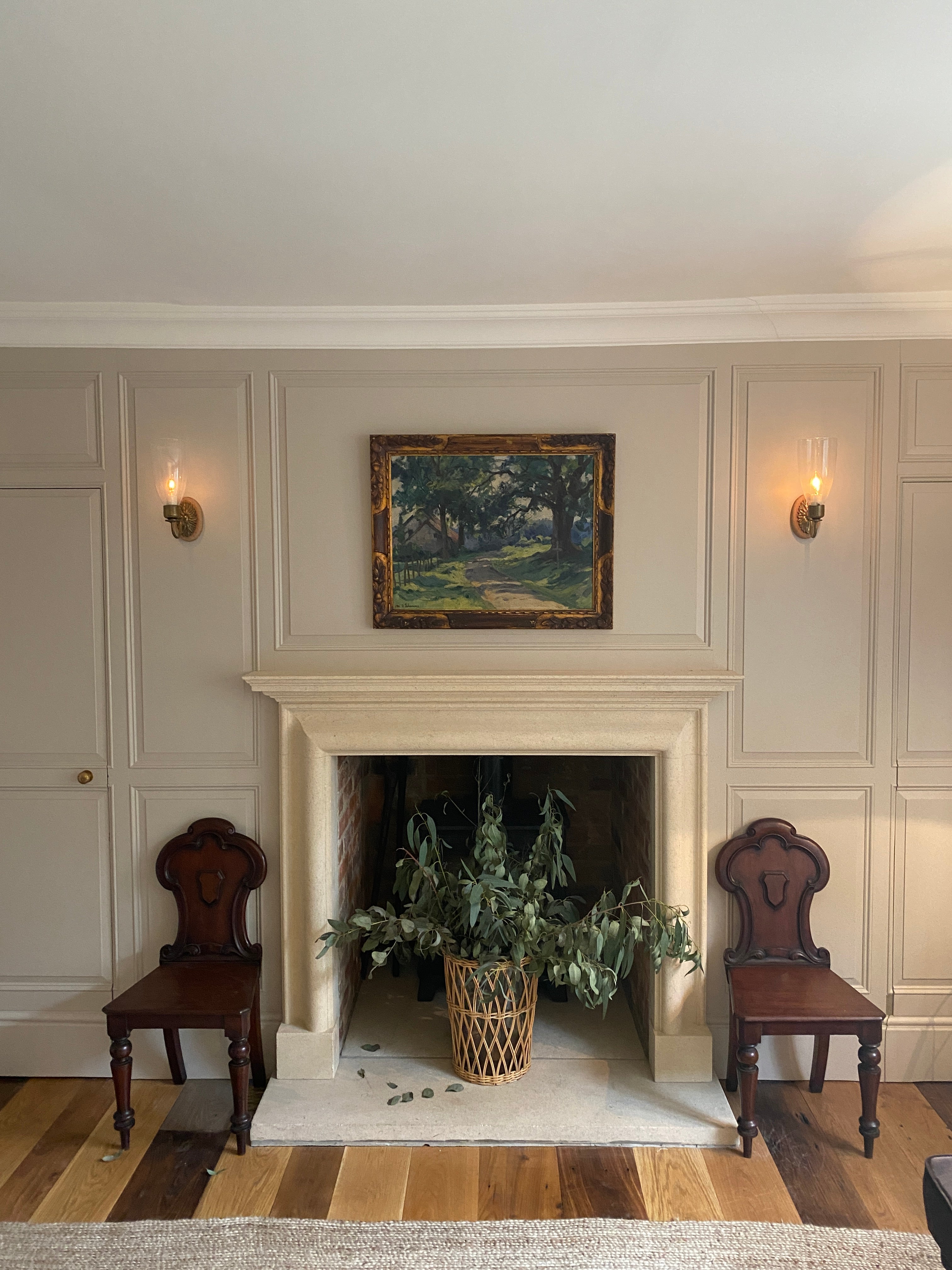 Pair of Elegant Mahogany Hall Chairs