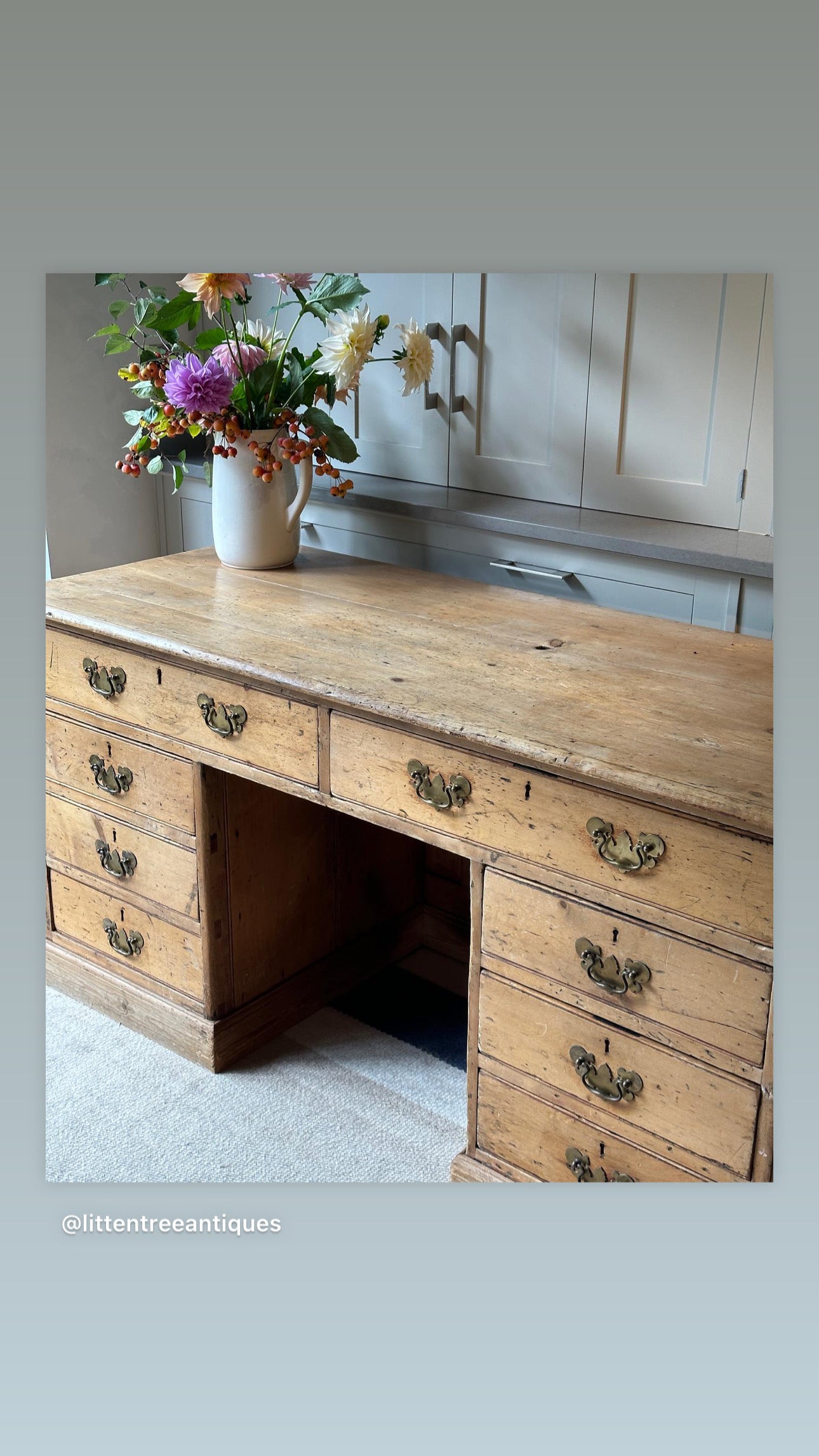 Large Pitch Pine Desk