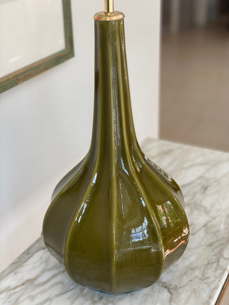 Olive Green Ceramic Table Lamp