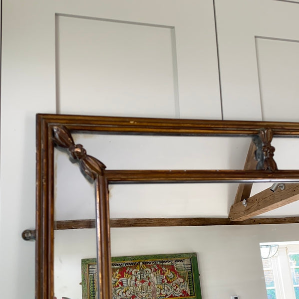 Large Vintage French Reeded Edge Mirror