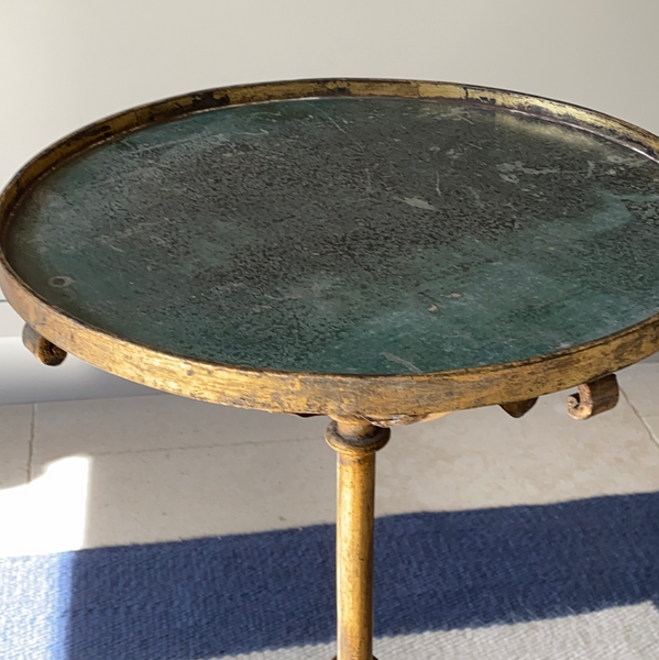 Spanish Mid Century Martini Table with turquoise top.