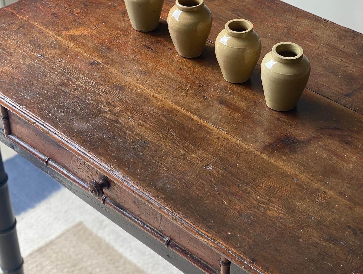 Lovely French Side Table with Ebonised faux bamboo legs