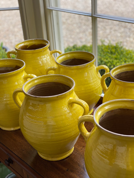 Vintage Hungarian Jugs/Urns in Bright Yellow
