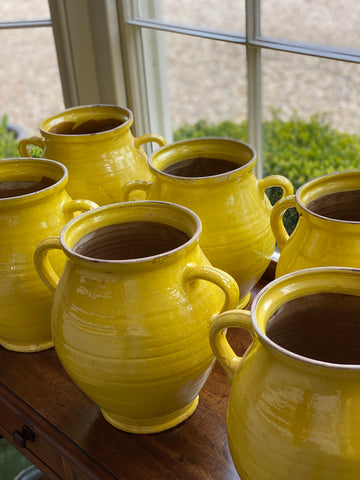 Large Vintage Hungarian Jugs/Urns in Bright Yellow