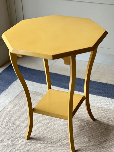 Vintage Octagonal Side Table in F&B Indian Yellow