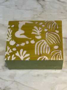 Small Marquetry Box - Seaweed Green look