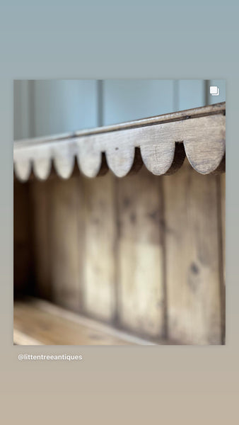 Golden Oak Hanging Shelves with Scallop Details