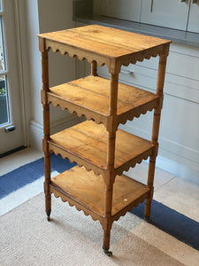 Pitch Pine Tiered Whatnot on Castors