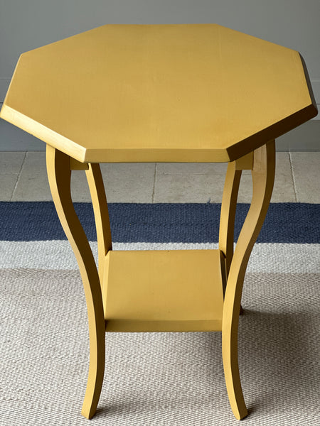 Vintage Octagonal Side Table in F&B Indian Yellow