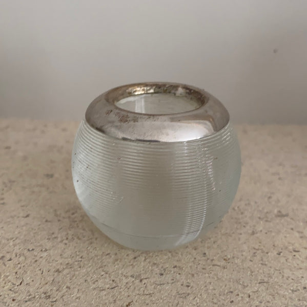 Small cut glass and silver match striker