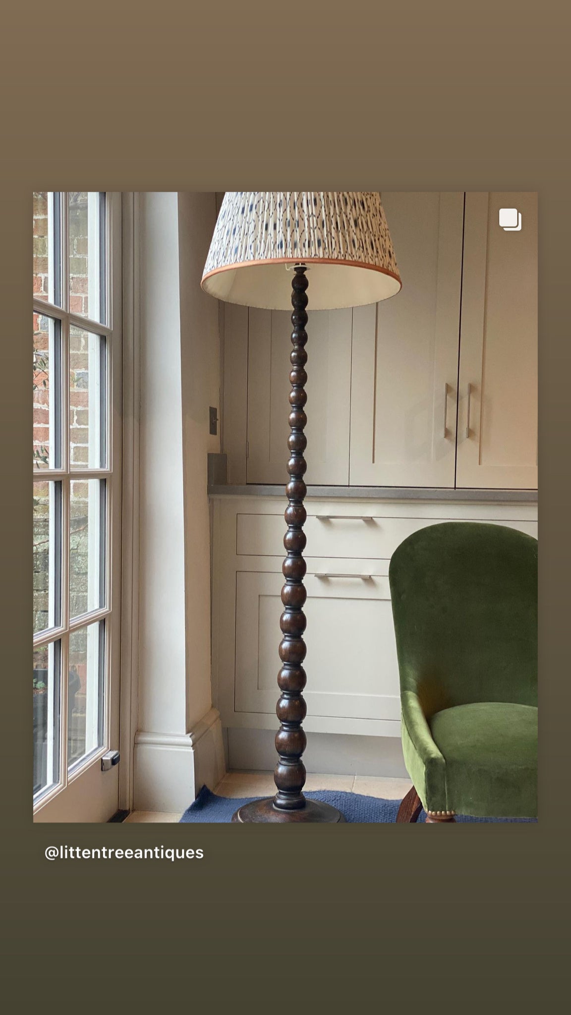 Bobbin Turned Wooden Standard Lamp