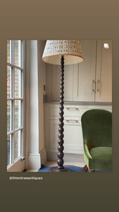 Bobbin Turned Wooden Standard Lamp