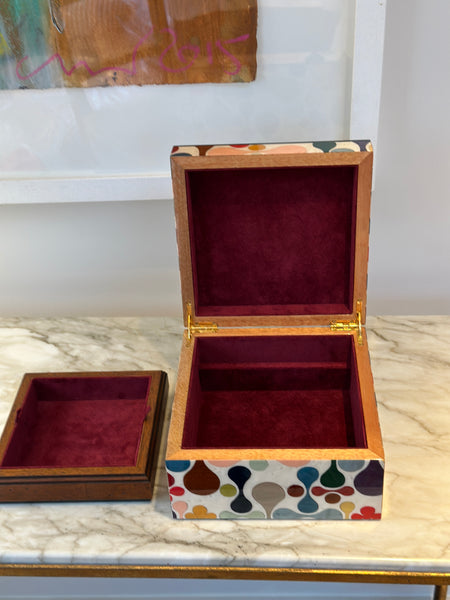 Large Marquetry Jewellery Box - Fiori Abstract
