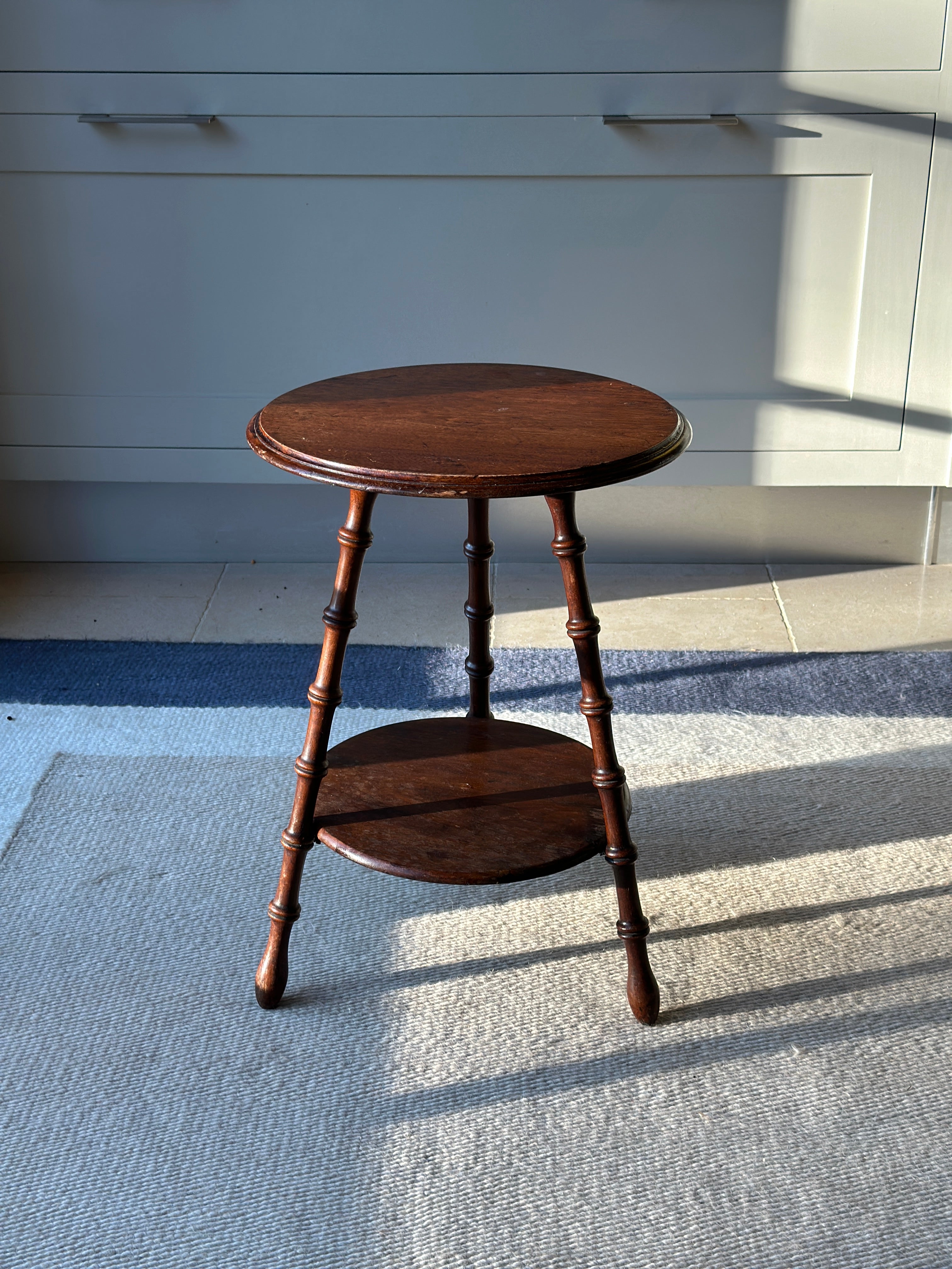 Small Vintage Cricket Table with faux bamboo legs