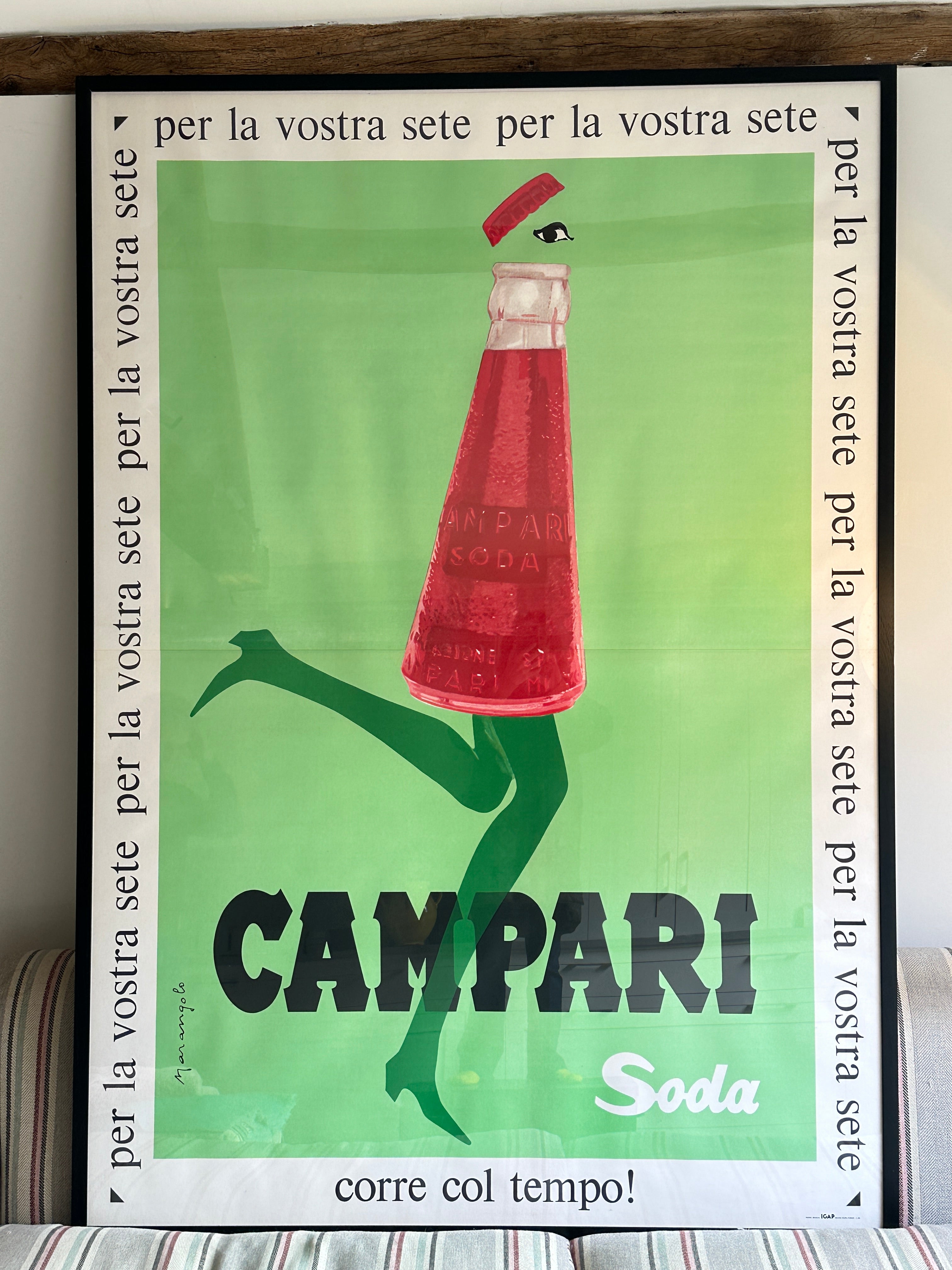 Huge Original Campari Soda Poster 1968