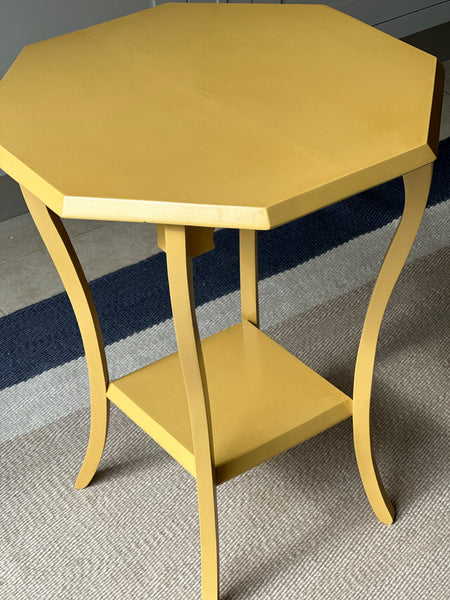 Vintage Octagonal Side Table in F&B Indian Yellow