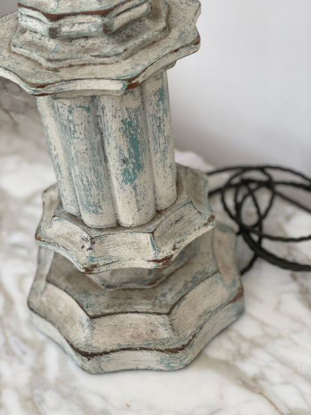 Vintage Tiered Wooden Lamp