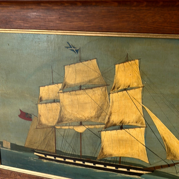 Naive Naval Oil Payment with British and Scottish Ensign