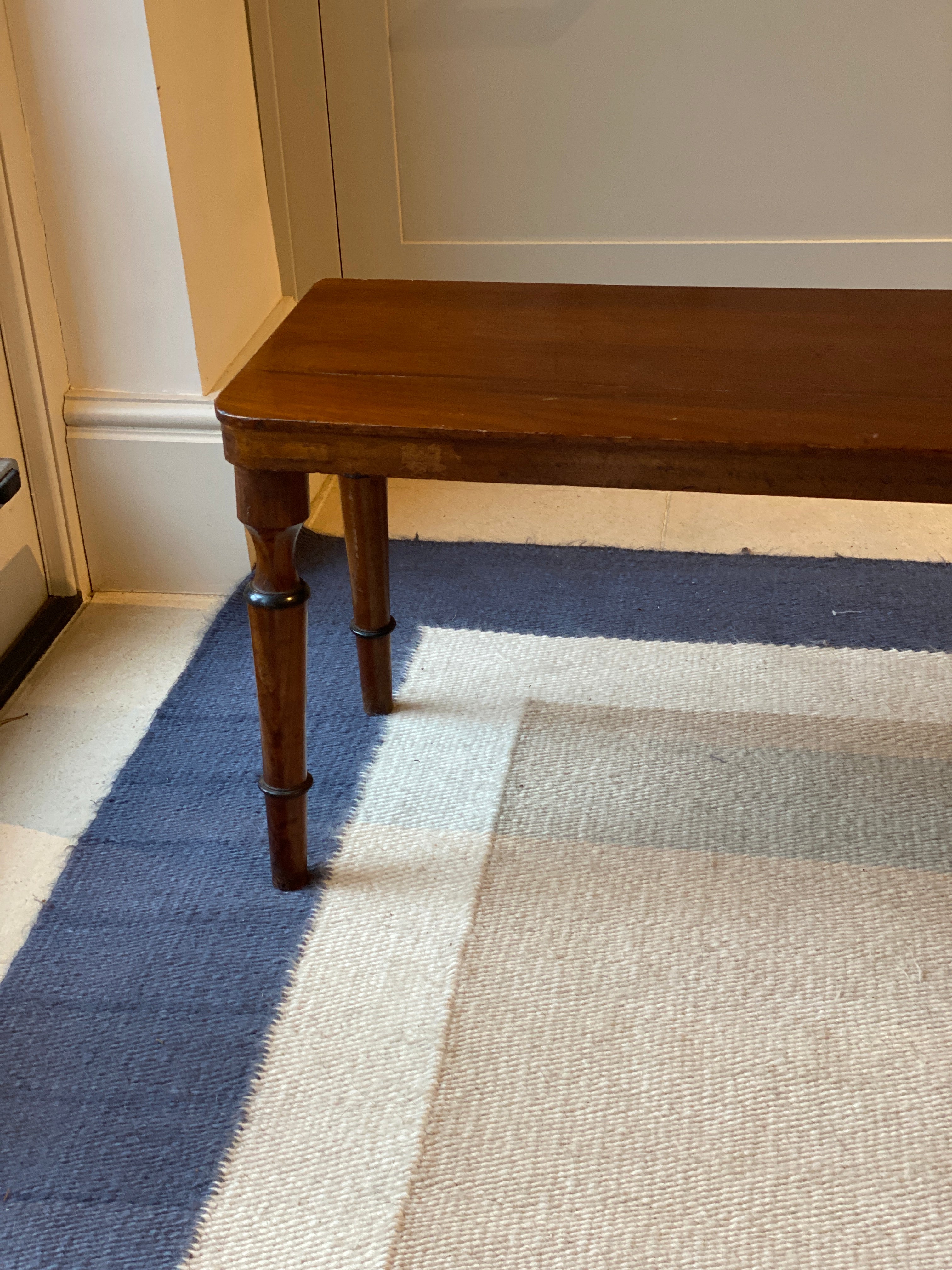 Mahogany Hall Bench with Faux Bamboo legs