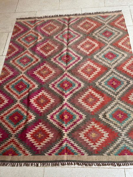 Vintage Moroccan Flatweave Rug