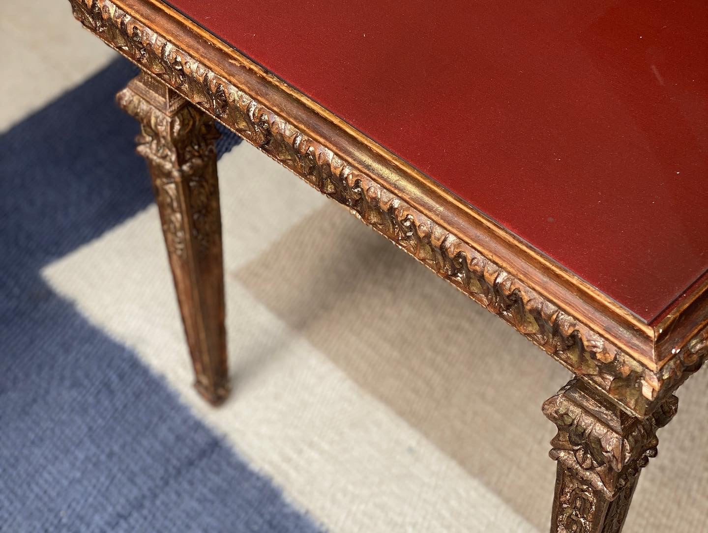 Gilt Gesso Coffee Table with Glass Top