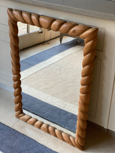 Unusual vintage wooden mirror