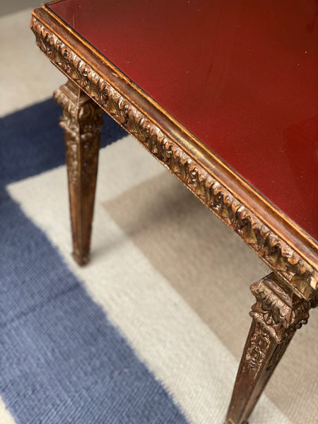Gilt Gesso Coffee Table with Glass Top